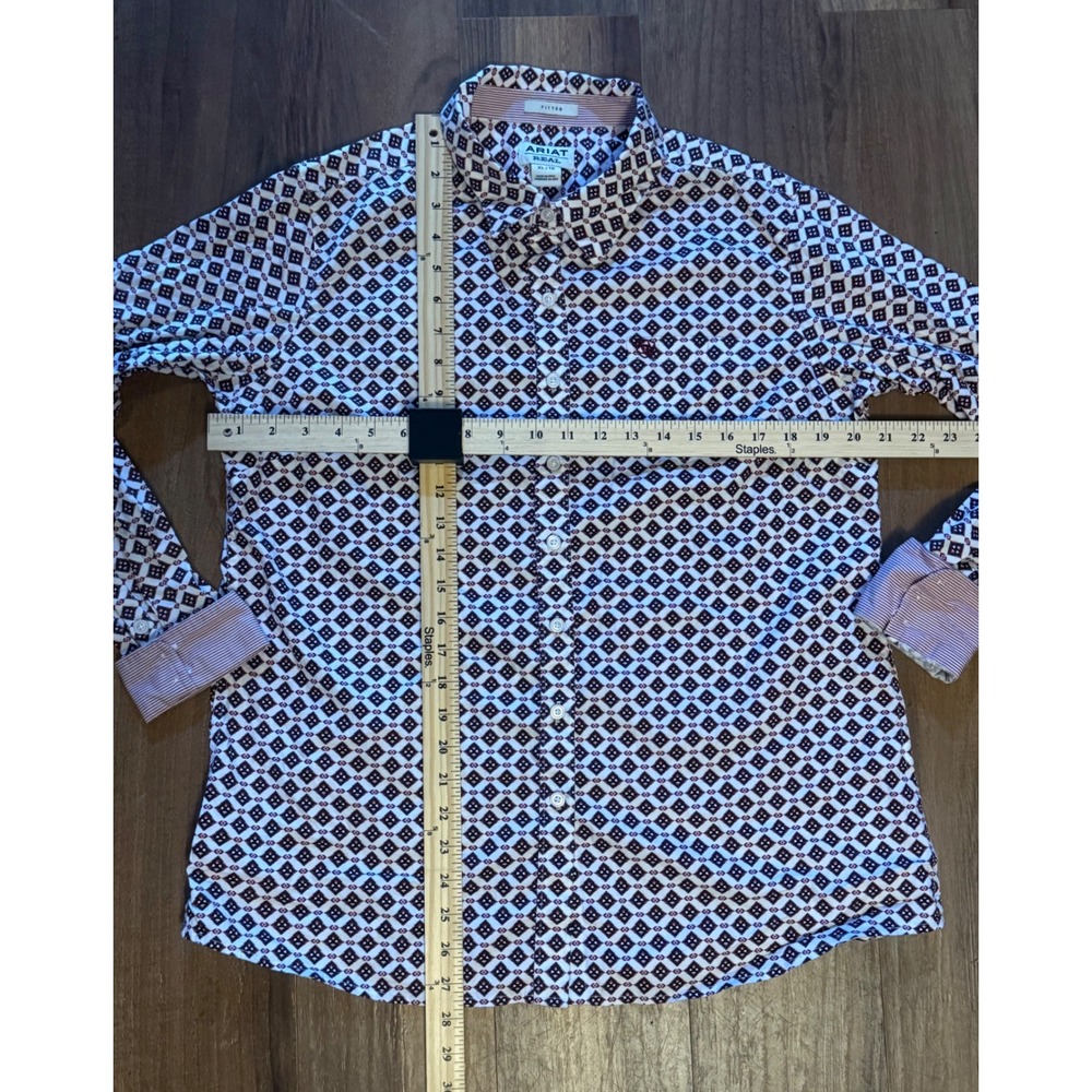 Ariat REAL Fitted Kirby Stretch Western Shirt Womens XL Geometric Diamond Aztec - Picture 4 of 8